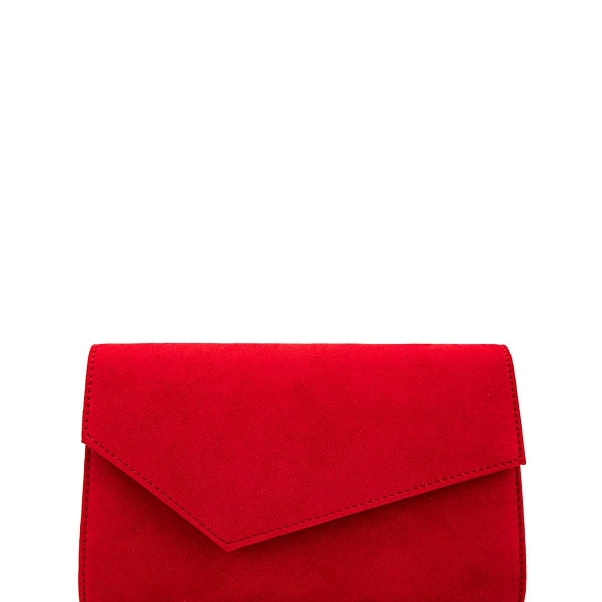 Tamer Tanca Kadın Vegan Kırmızı Süet Omuz Çanta