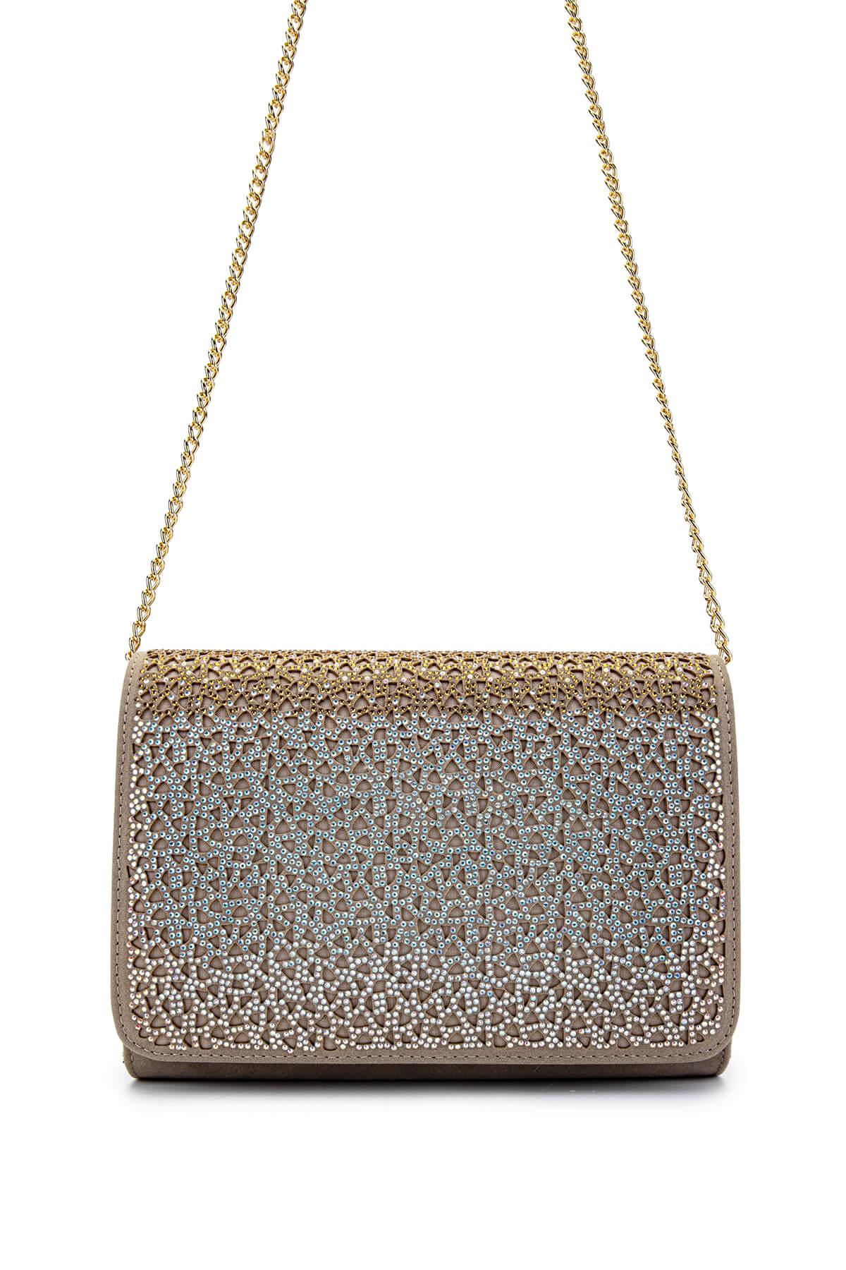  Tamer Tanca Kadın Vegan Bej Süet Omuz Çanta