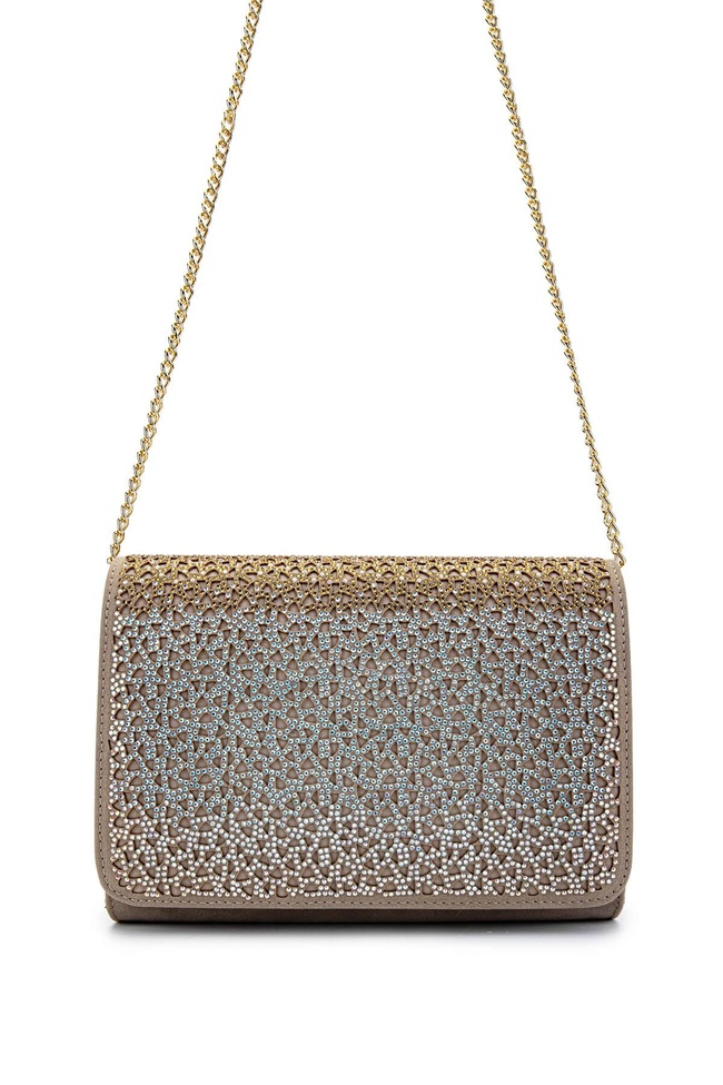  Tamer Tanca Kadın Vegan Bej Süet Omuz Çanta