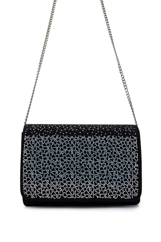  Tamer Tanca Kadın Vegan Siyah Süet Omuz Çanta