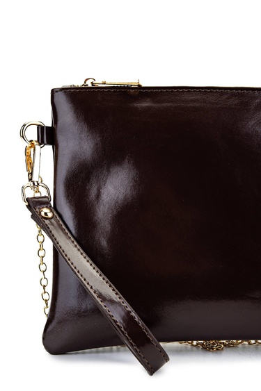  Tamer Tanca Kadın Vegan Kahverengi Rugan El Çantası