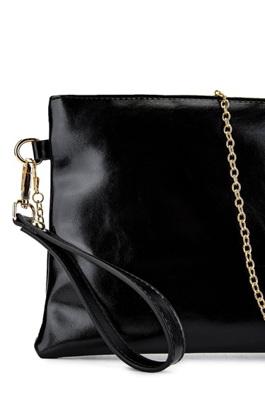  Tamer Tanca Kadın Vegan Siyah Rugan El Çantası