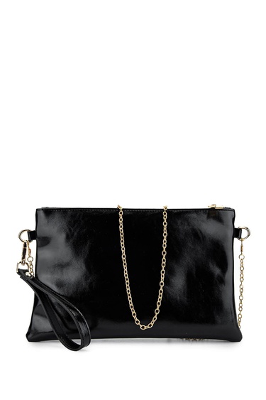  Tamer Tanca Kadın Vegan Siyah Rugan El Çantası