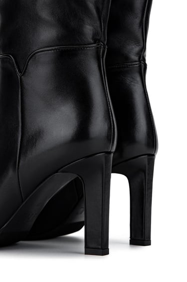  Tamer Tanca Kadın Hakiki Deri Siyah Deri Klasik Çizme