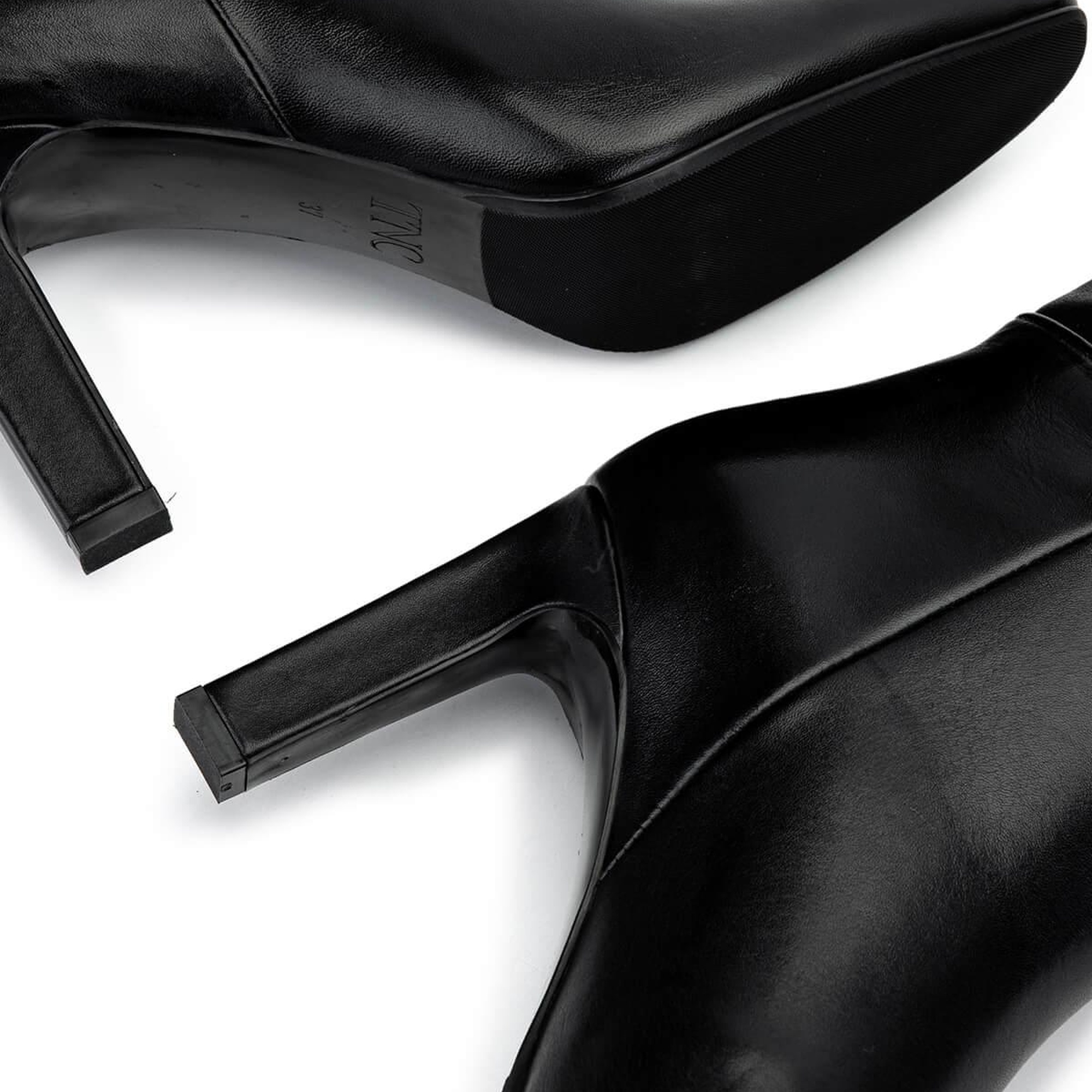 Tamer Tanca Kadın Hakiki Deri Siyah Deri Klasik Çizme