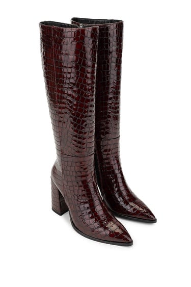  Tamer Tanca Kadın Hakiki Deri Bordo Casual Çizme