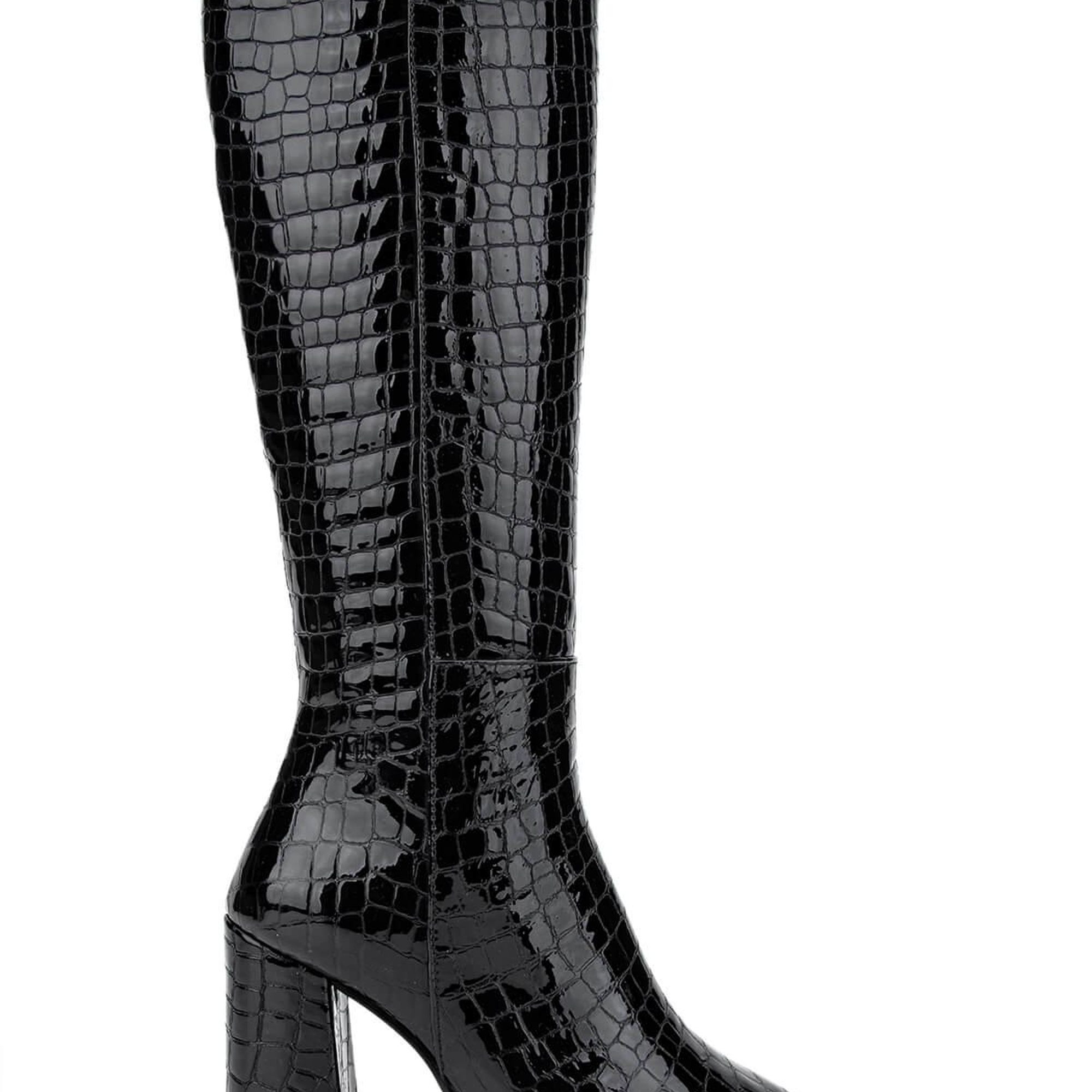 Tamer Tanca Kadın Hakiki Deri Siyah Kroko Casual Çizme