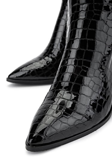  Tamer Tanca Kadın Hakiki Deri Siyah Kroko Casual Çizme