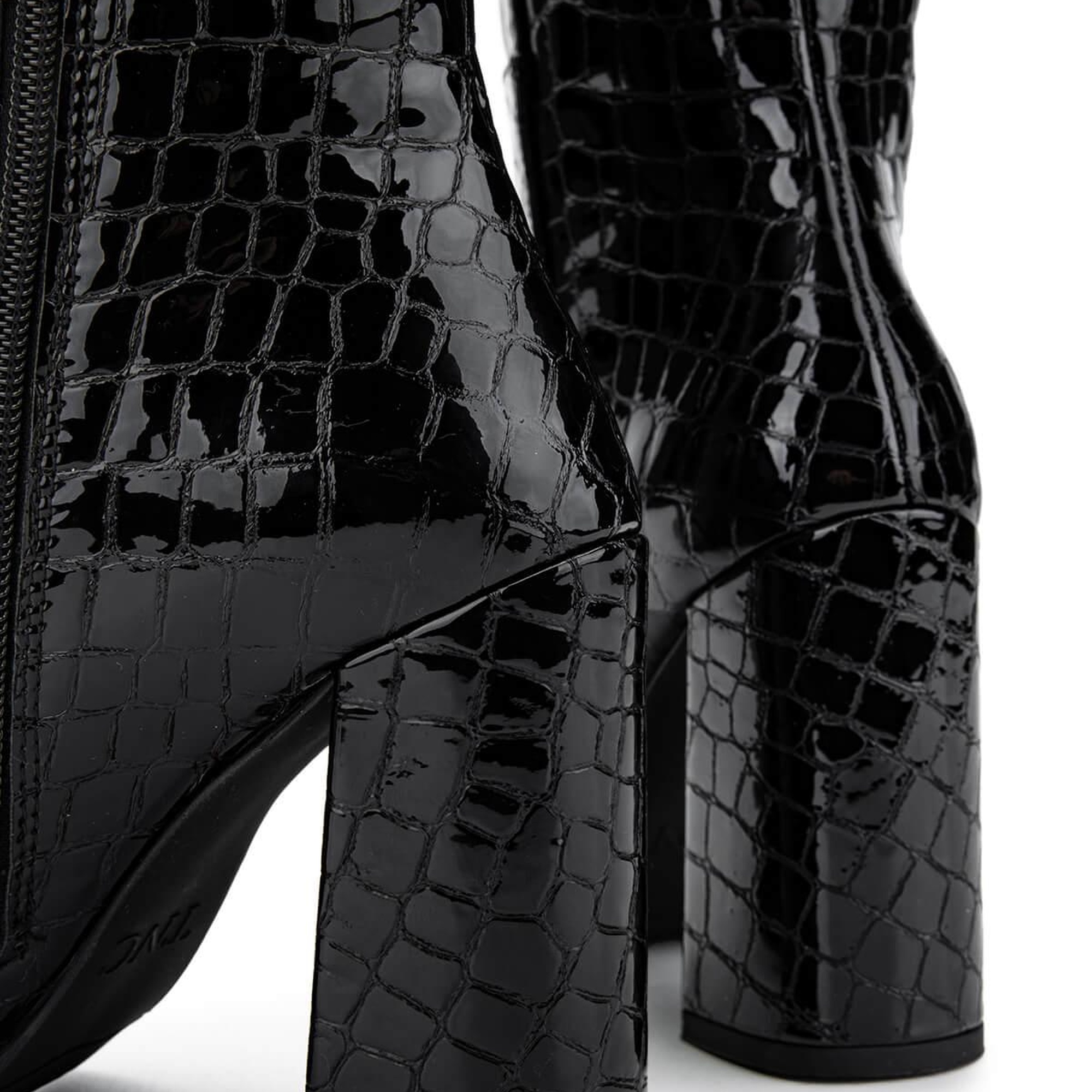 Tamer Tanca Kadın Hakiki Deri Siyah Kroko Casual Çizme