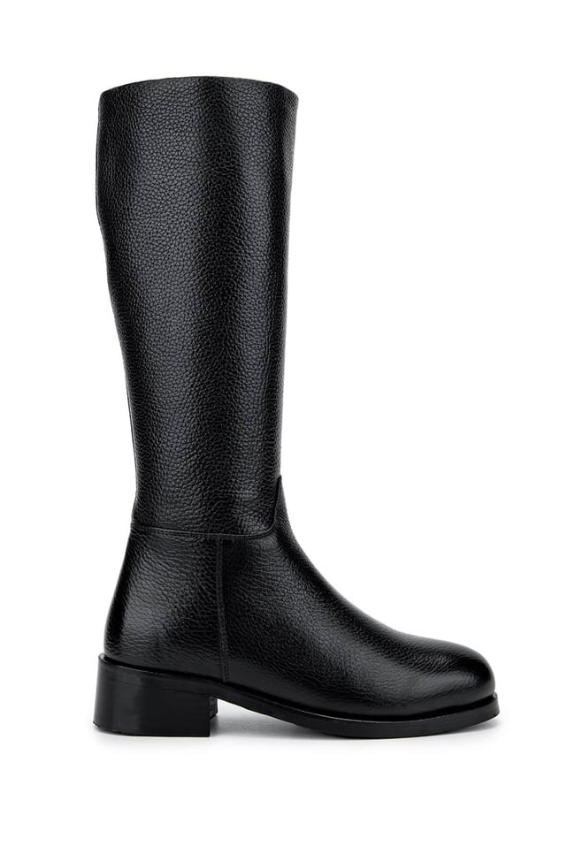  Tamer Tanca Kadın Hakiki Deri Siyah Floter Casual Çizme