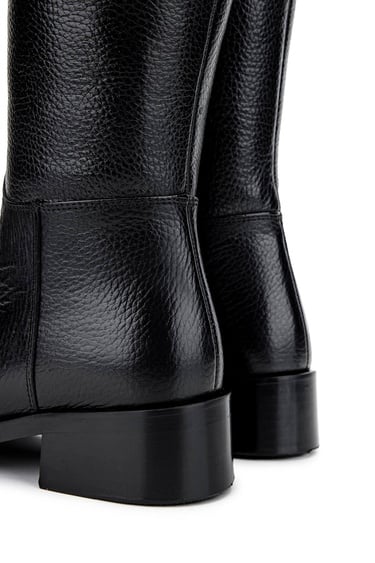  Tamer Tanca Kadın Hakiki Deri Siyah Floter Casual Çizme