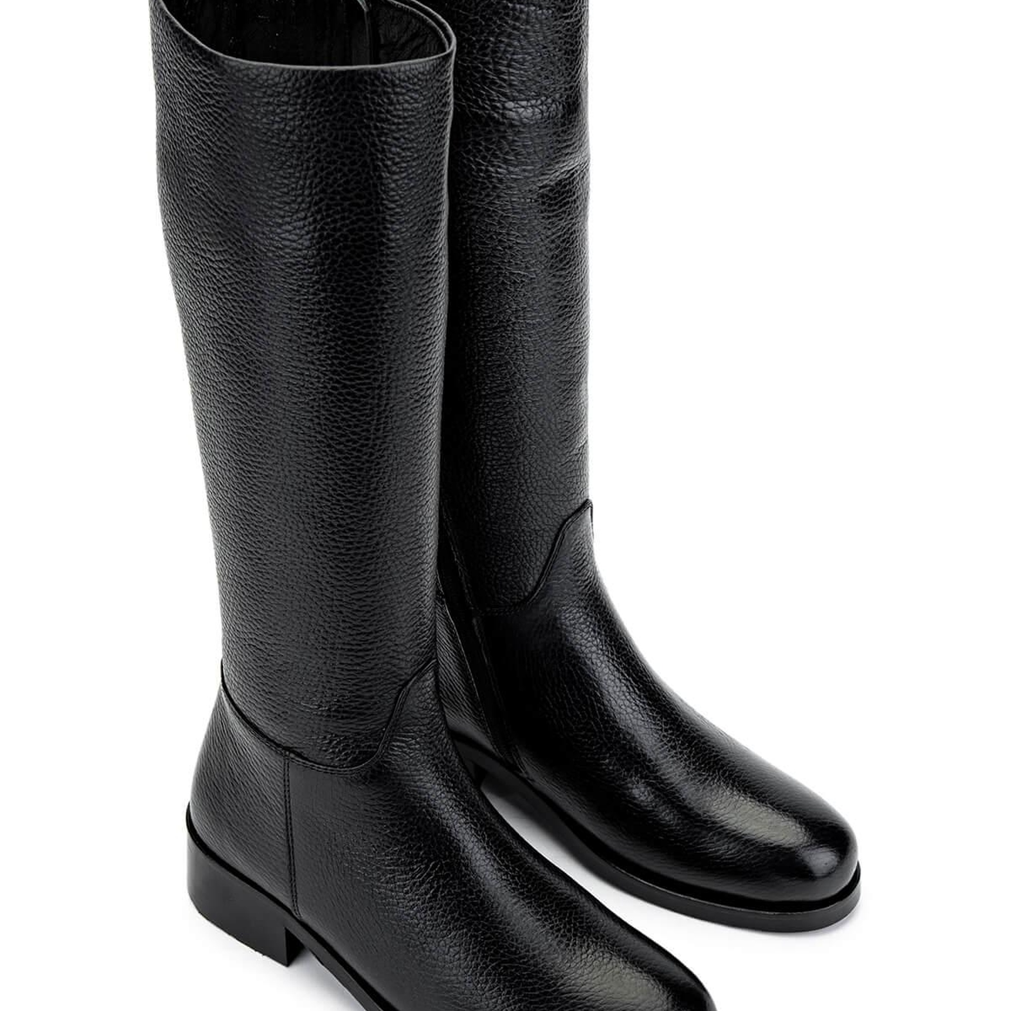 Tamer Tanca Kadın Hakiki Deri Siyah Floter Casual Çizme