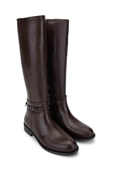  Tamer Tanca Kadın Hakiki Deri Kahverengi Klasik Çizme