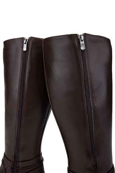  Tamer Tanca Kadın Hakiki Deri Kahverengi Klasik Çizme