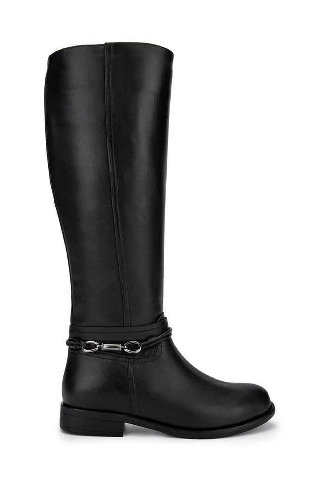  Tamer Tanca Kadın Hakiki Deri Siyah Deri Klasik Çizme