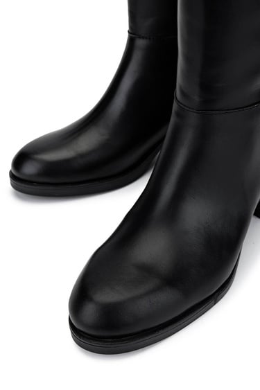  Tamer Tanca Kadın Hakiki Deri Siyah Deri Klasik Çizme