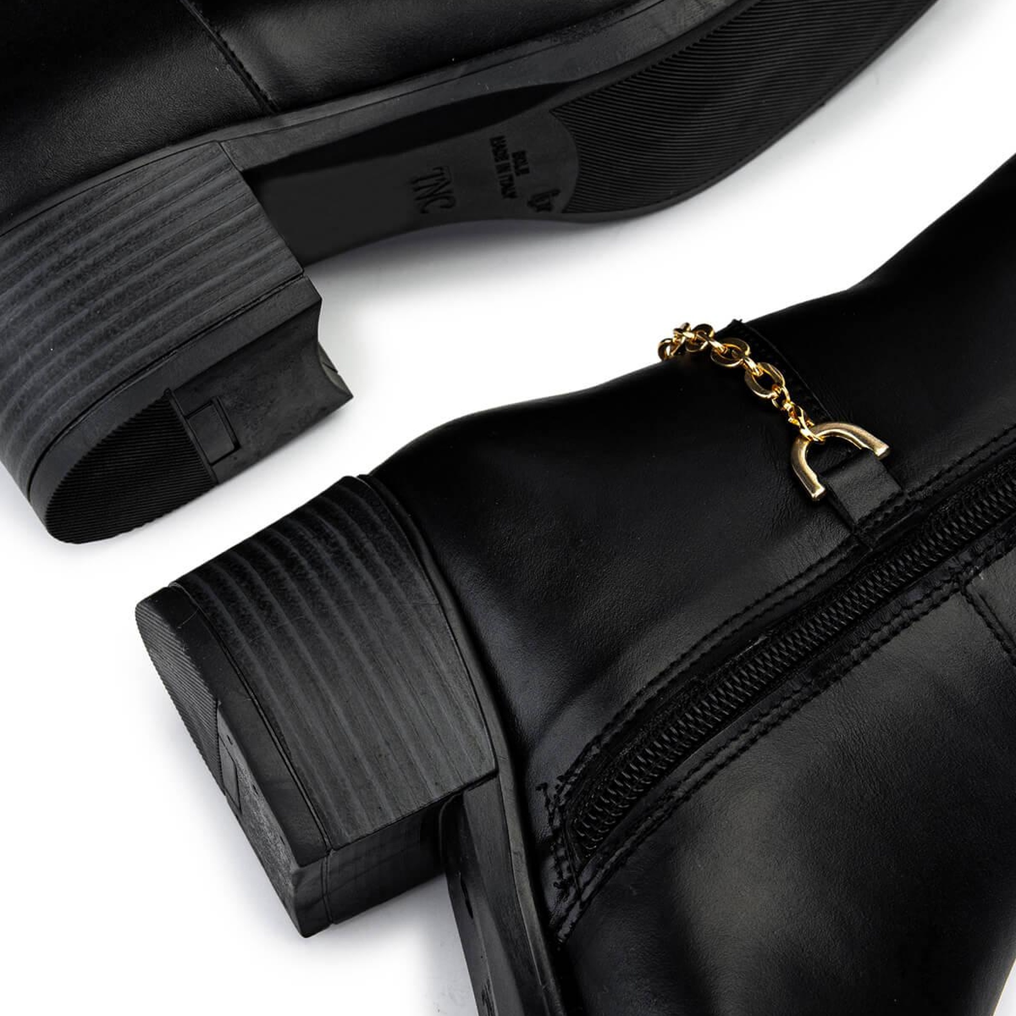 Tamer Tanca Kadın Hakiki Deri Siyah Deri Klasik Çizme