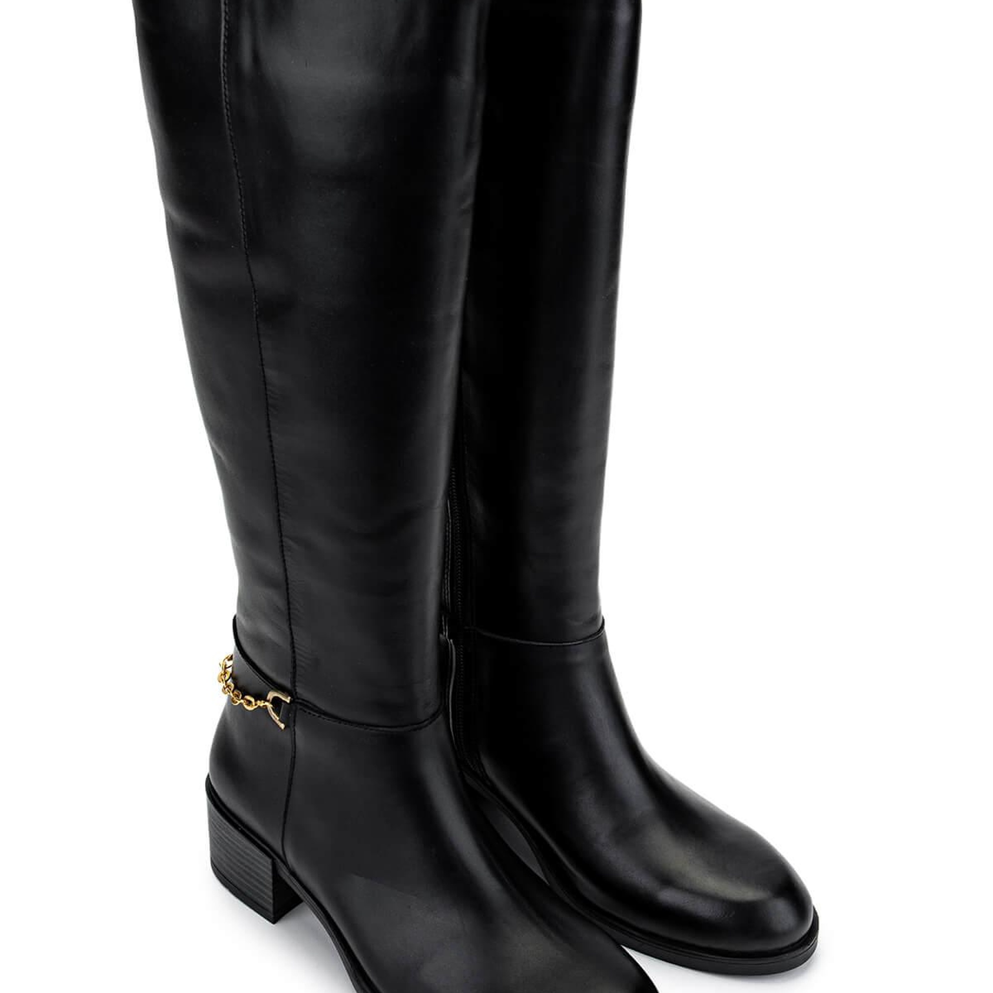 Tamer Tanca Kadın Hakiki Deri Siyah Deri Klasik Çizme