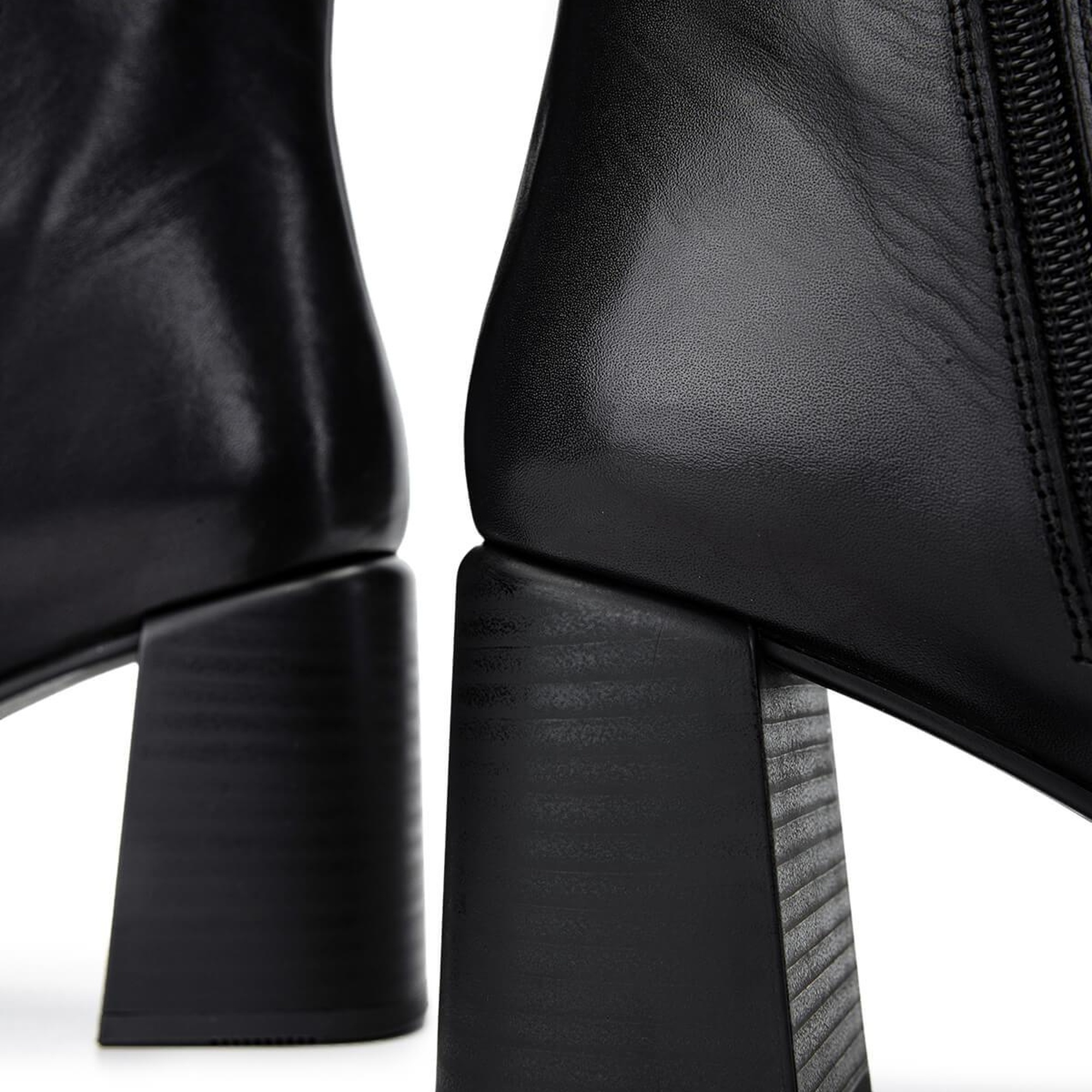 Tamer Tanca Kadın Hakiki Deri Siyah Deri Topuklu Çizme