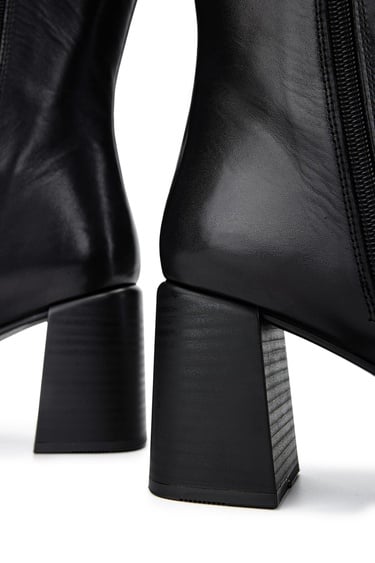  Tamer Tanca Kadın Hakiki Deri Siyah Deri Topuklu Çizme