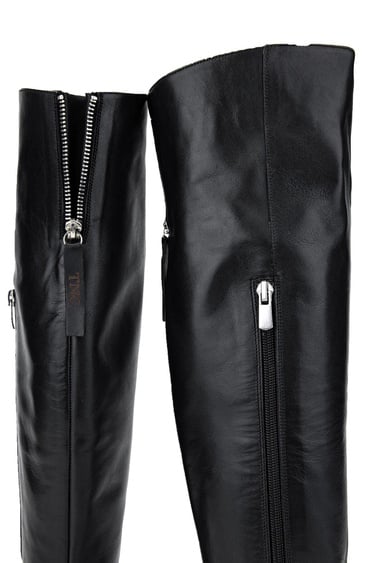  Tamer Tanca Kadın Hakiki Deri Siyah Deri Casual Çizme