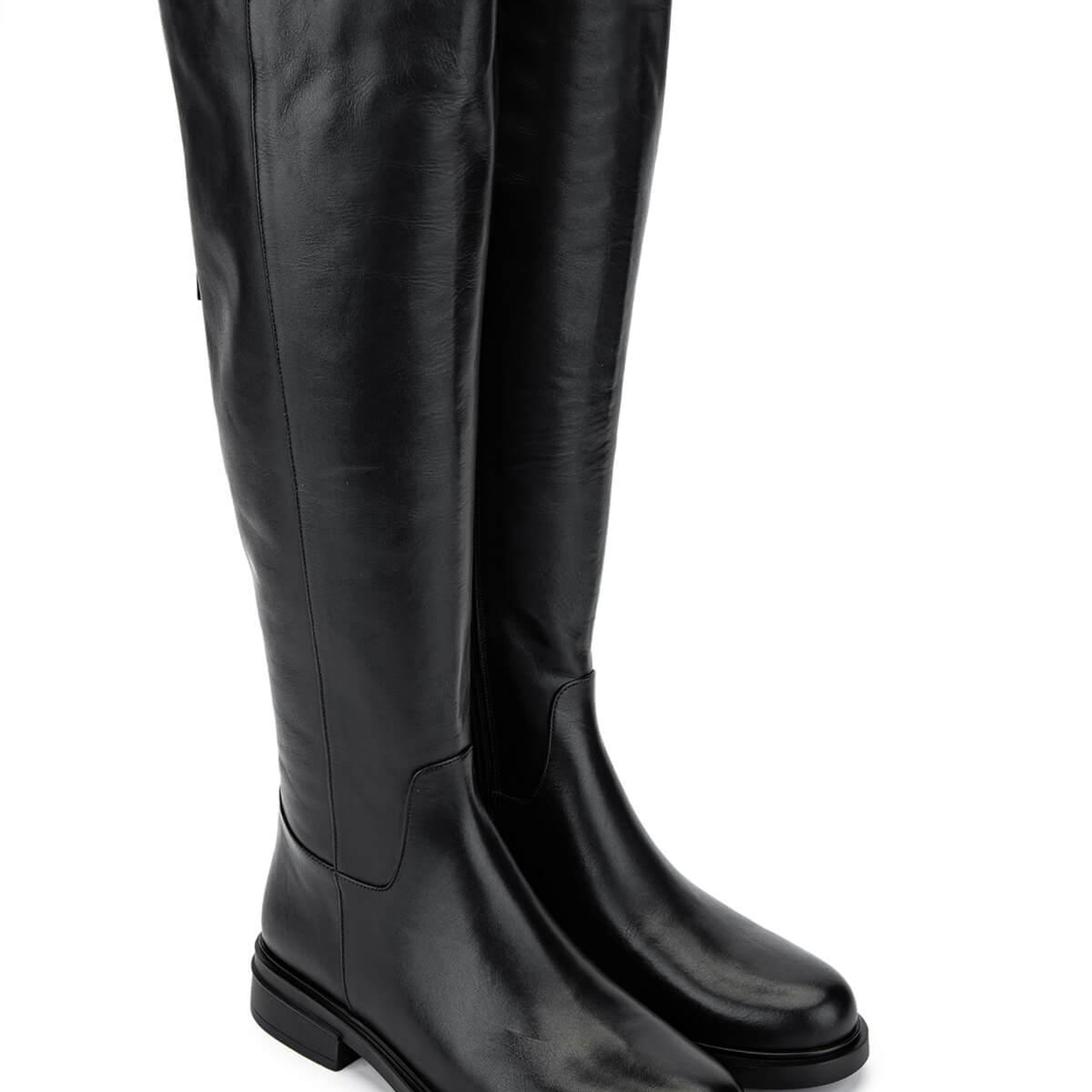 Tamer Tanca Kadın Hakiki Deri Siyah Deri Casual Çizme