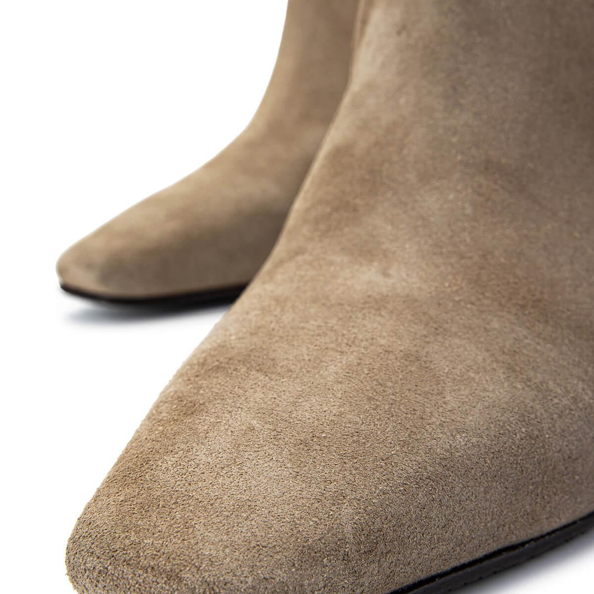 Tamer Tanca Kadın Hakiki Deri Bej Süet Topuklu Çizme