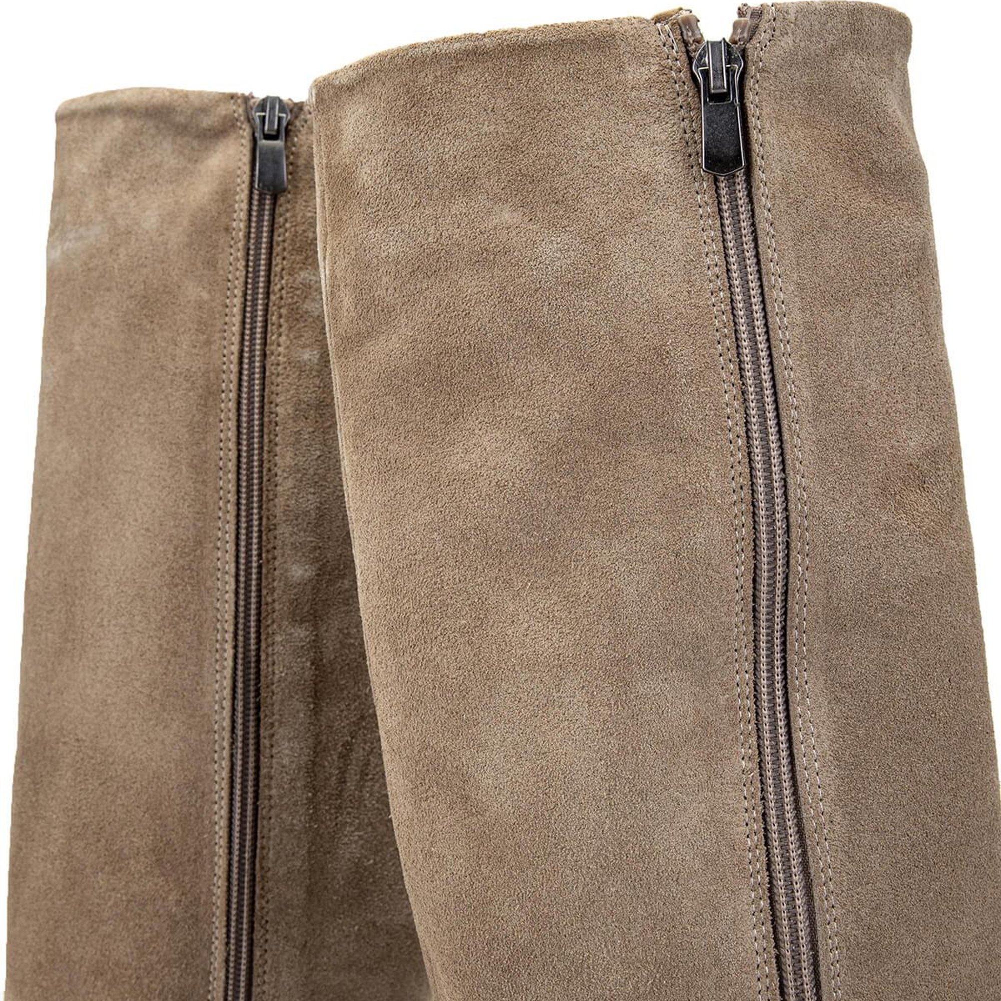 Tamer Tanca Kadın Hakiki Deri Bej Süet Topuklu Çizme