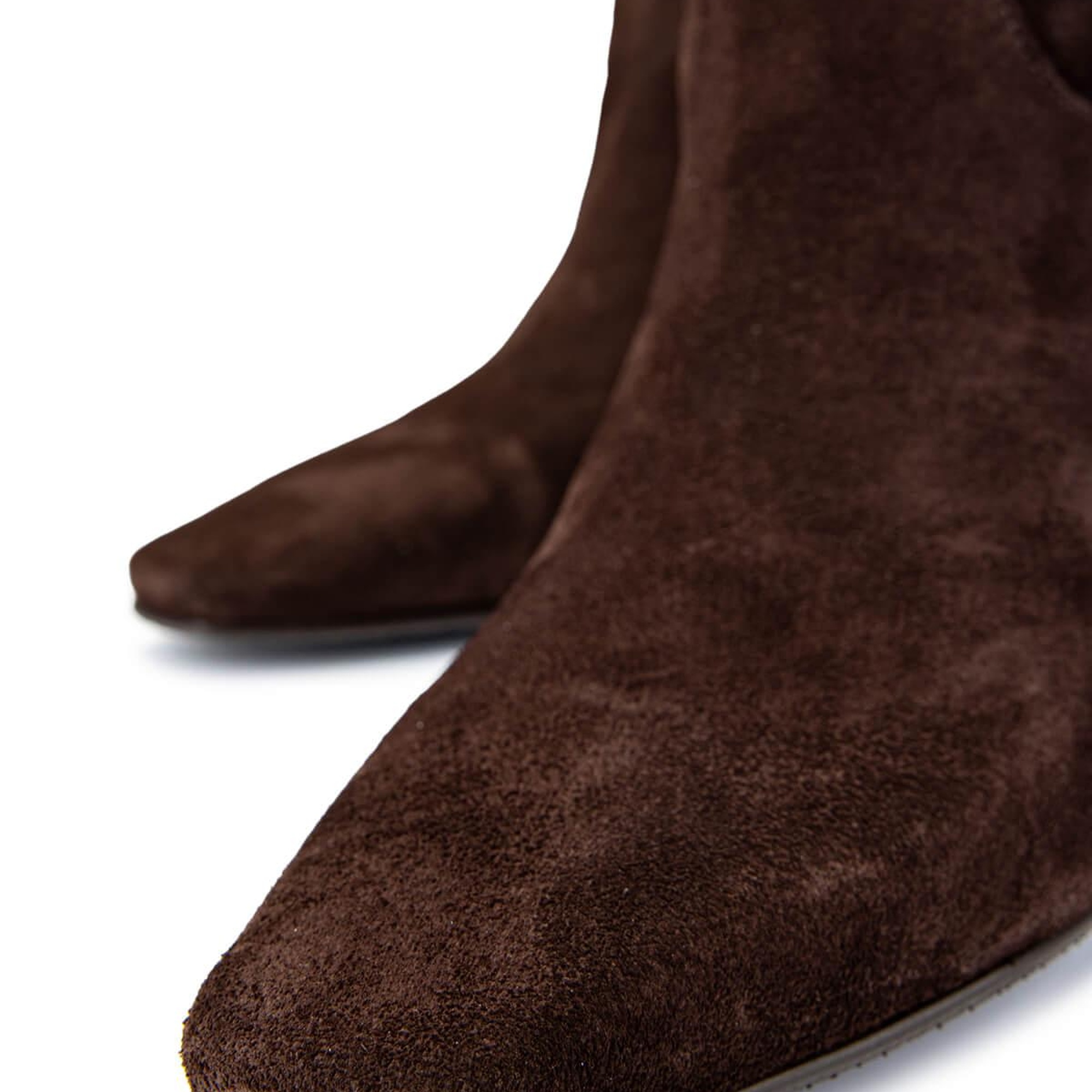 Tamer Tanca Kadın Hakiki Deri Kahverengi Süet Topuklu Çizme