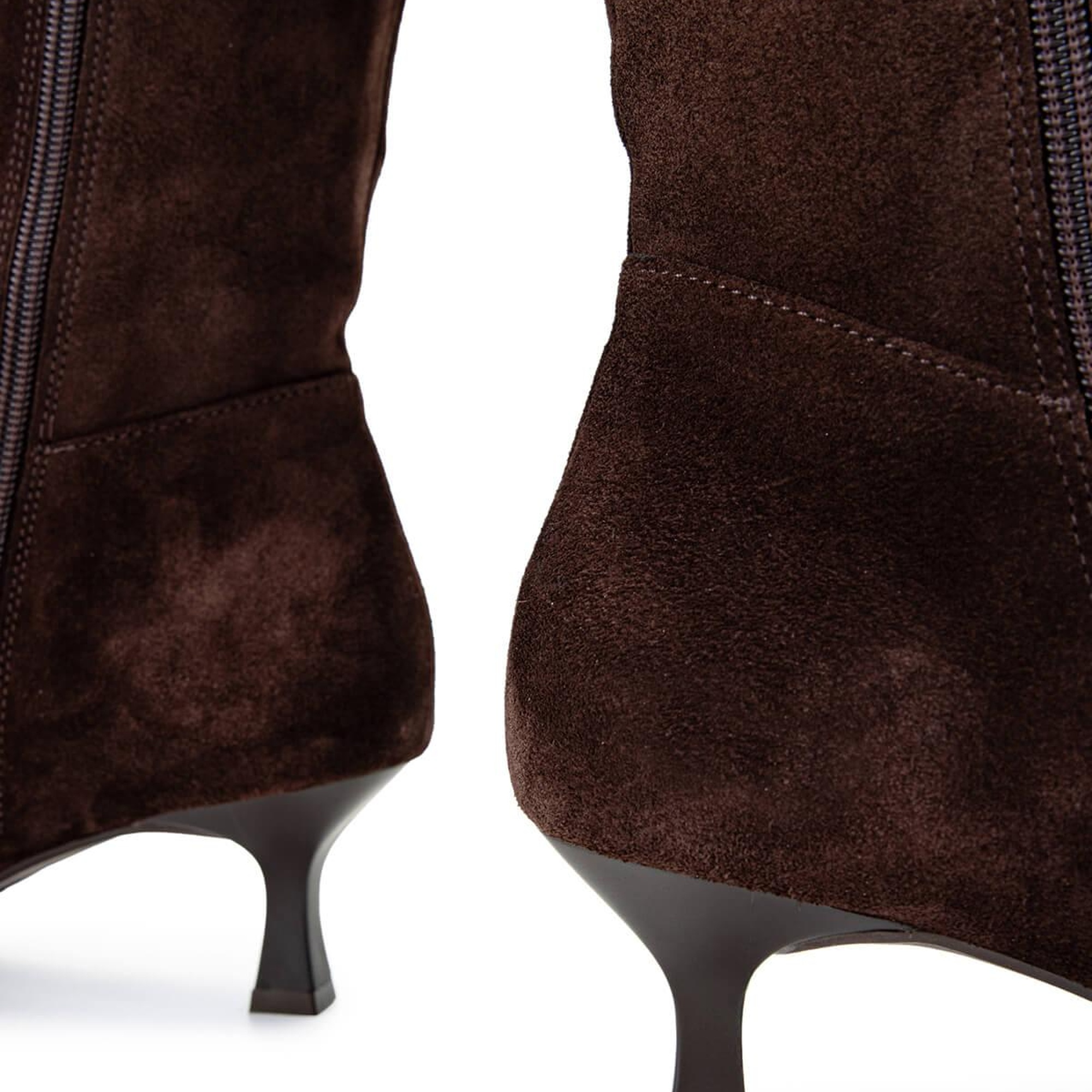 Tamer Tanca Kadın Hakiki Deri Kahverengi Süet Topuklu Çizme