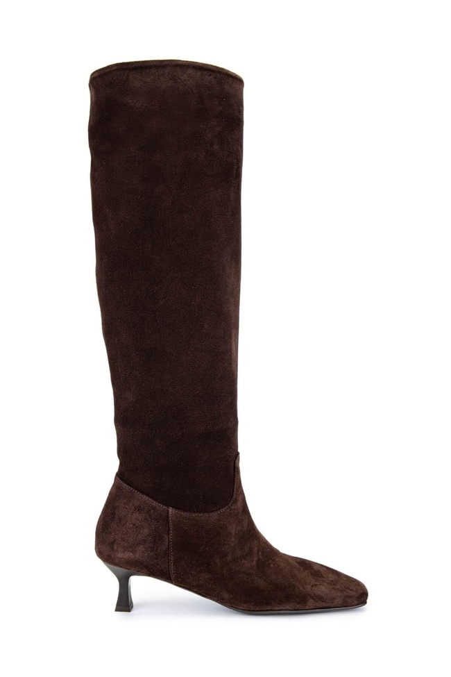  Tamer Tanca Kadın Hakiki Deri Kahverengi Süet Topuklu Çizme