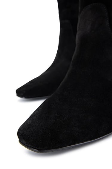  Tamer Tanca Kadın Hakiki Deri Siyah Süet Topuklu Çizme