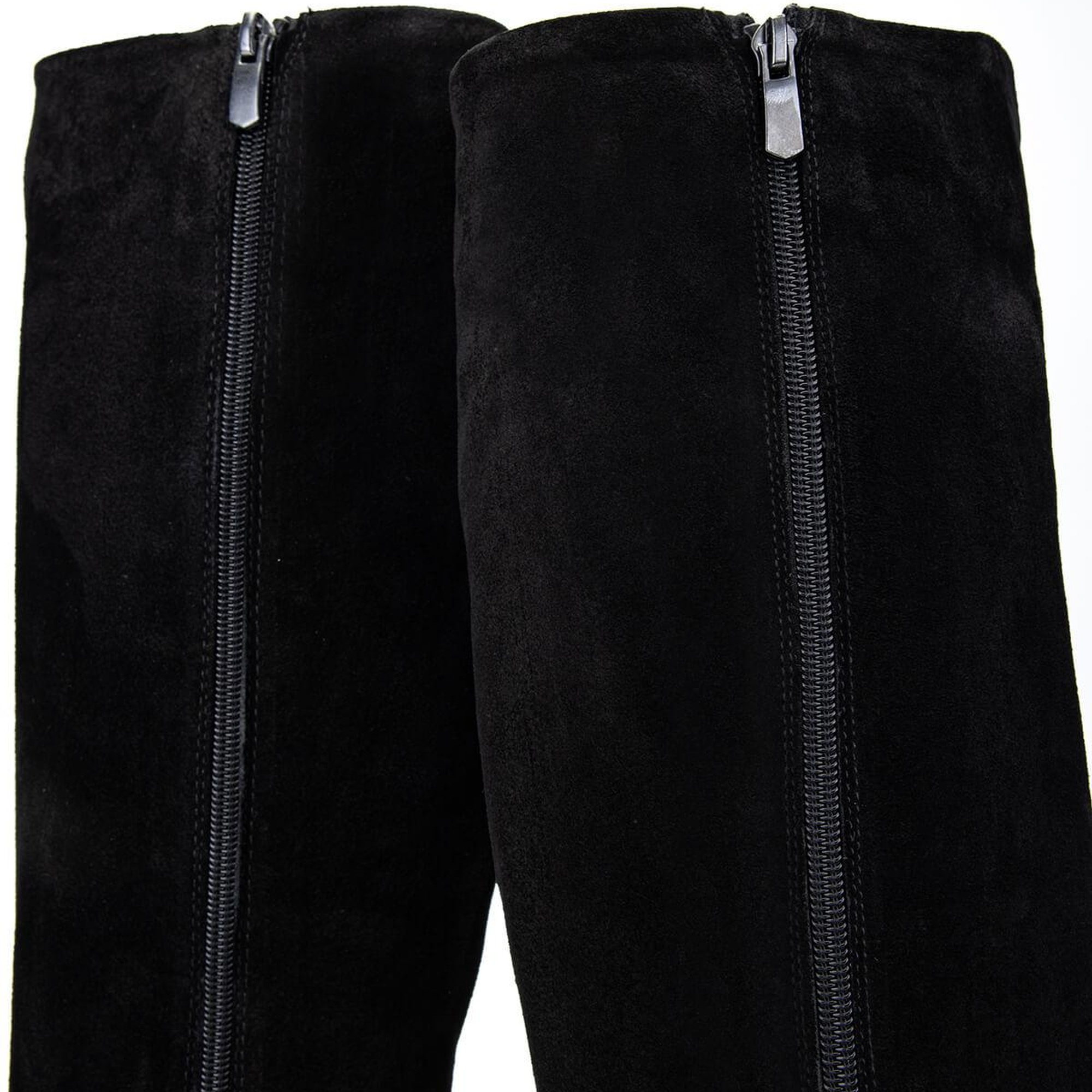 Tamer Tanca Kadın Hakiki Deri Siyah Süet Topuklu Çizme