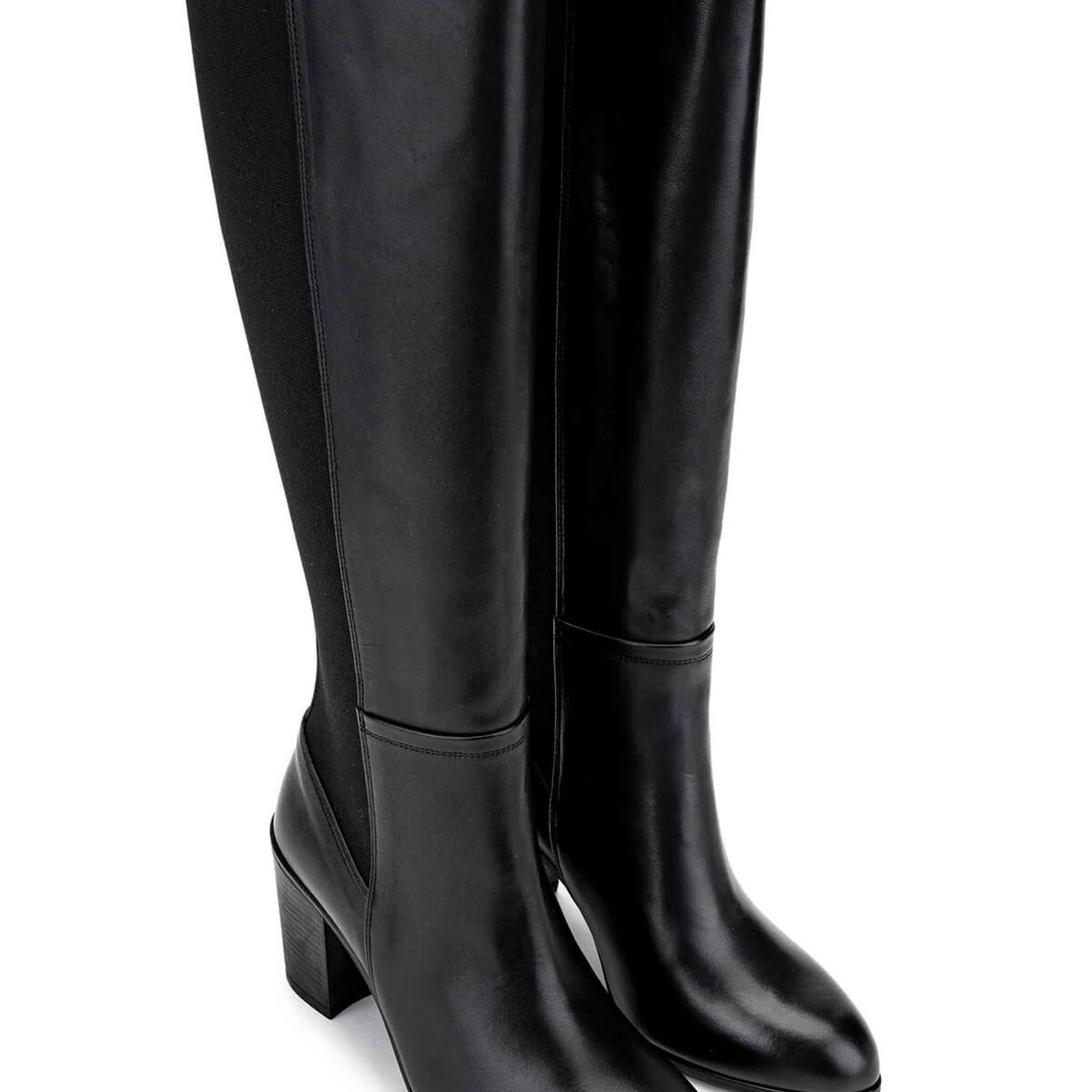 Tamer Tanca Kadın Hakiki Deri Siyah Deri Topuklu Çizme