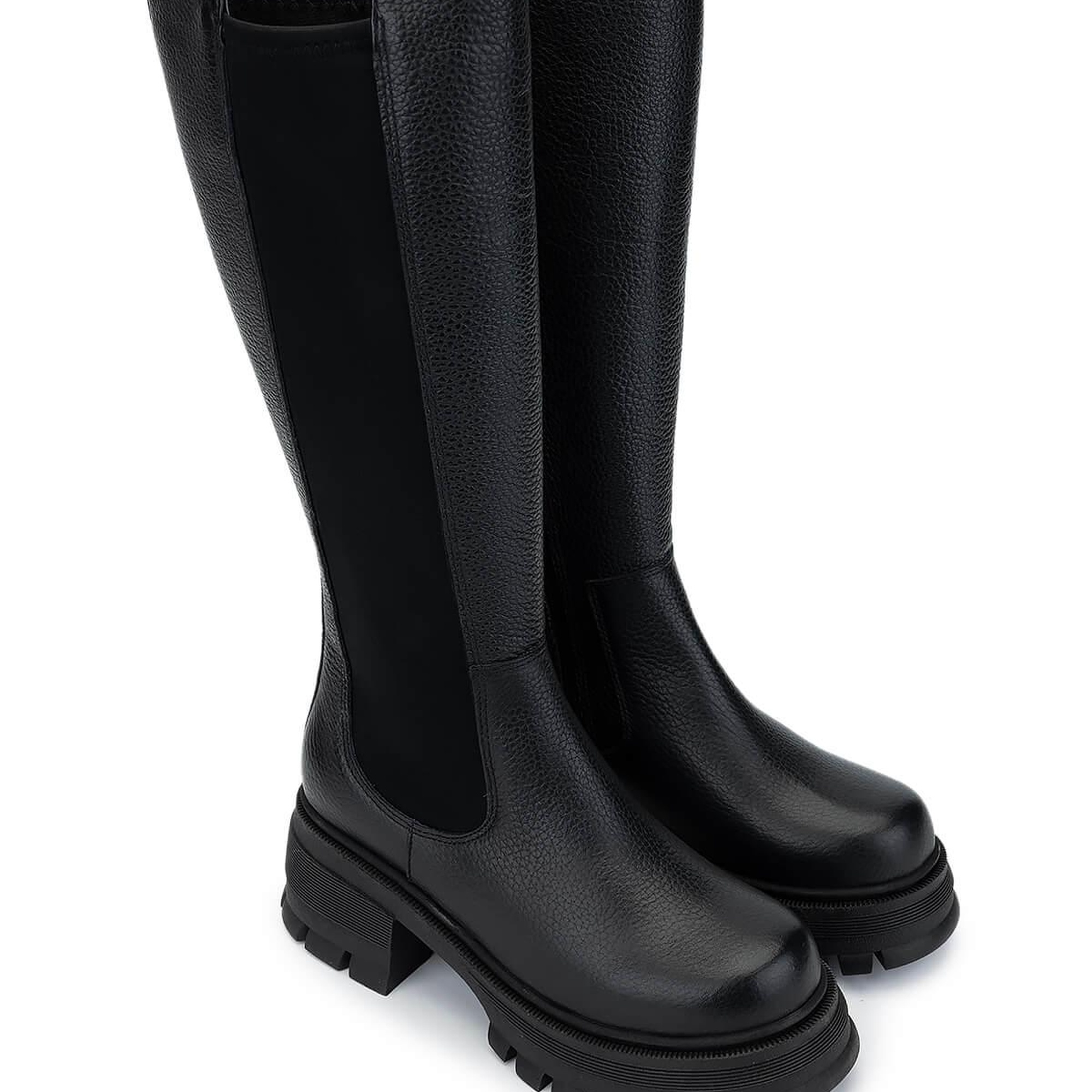 Tamer Tanca Kadın Hakiki Deri Siyah Floter Casual Çizme