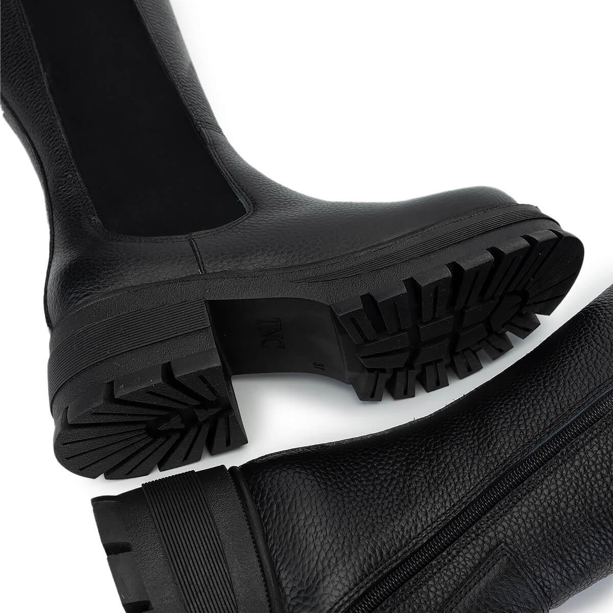 Tamer Tanca Kadın Hakiki Deri Siyah Floter Casual Çizme