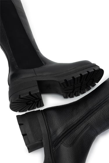  Tamer Tanca Kadın Hakiki Deri Siyah Floter Casual Çizme