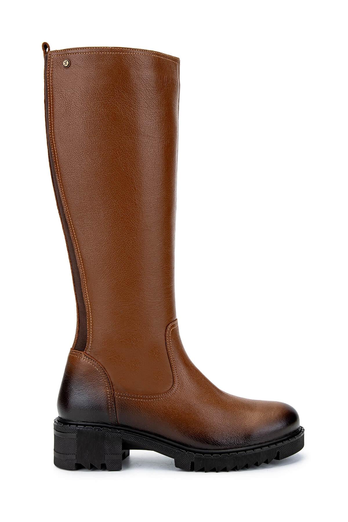  Tamer Tanca Kadın Hakiki Deri Taba Casual Çizme