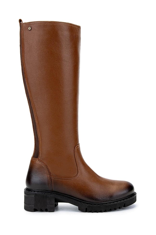  Tamer Tanca Kadın Hakiki Deri Taba Casual Çizme