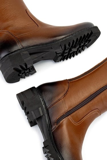  Tamer Tanca Kadın Hakiki Deri Taba Casual Çizme