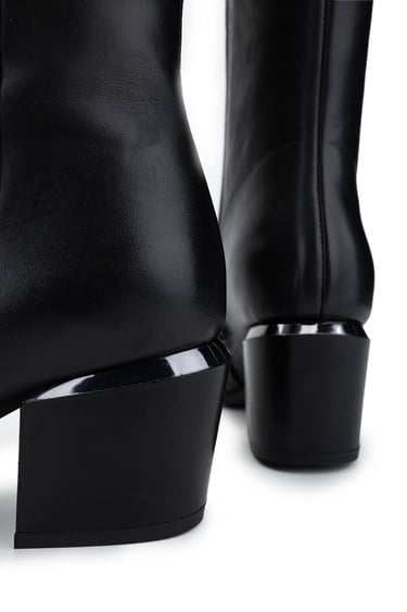  Tamer Tanca Kadın Hakiki Deri Siyah Analin Casual Çizme