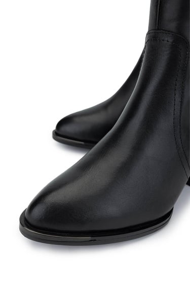  Tamer Tanca Kadın Hakiki Deri Siyah Analin Casual Çizme