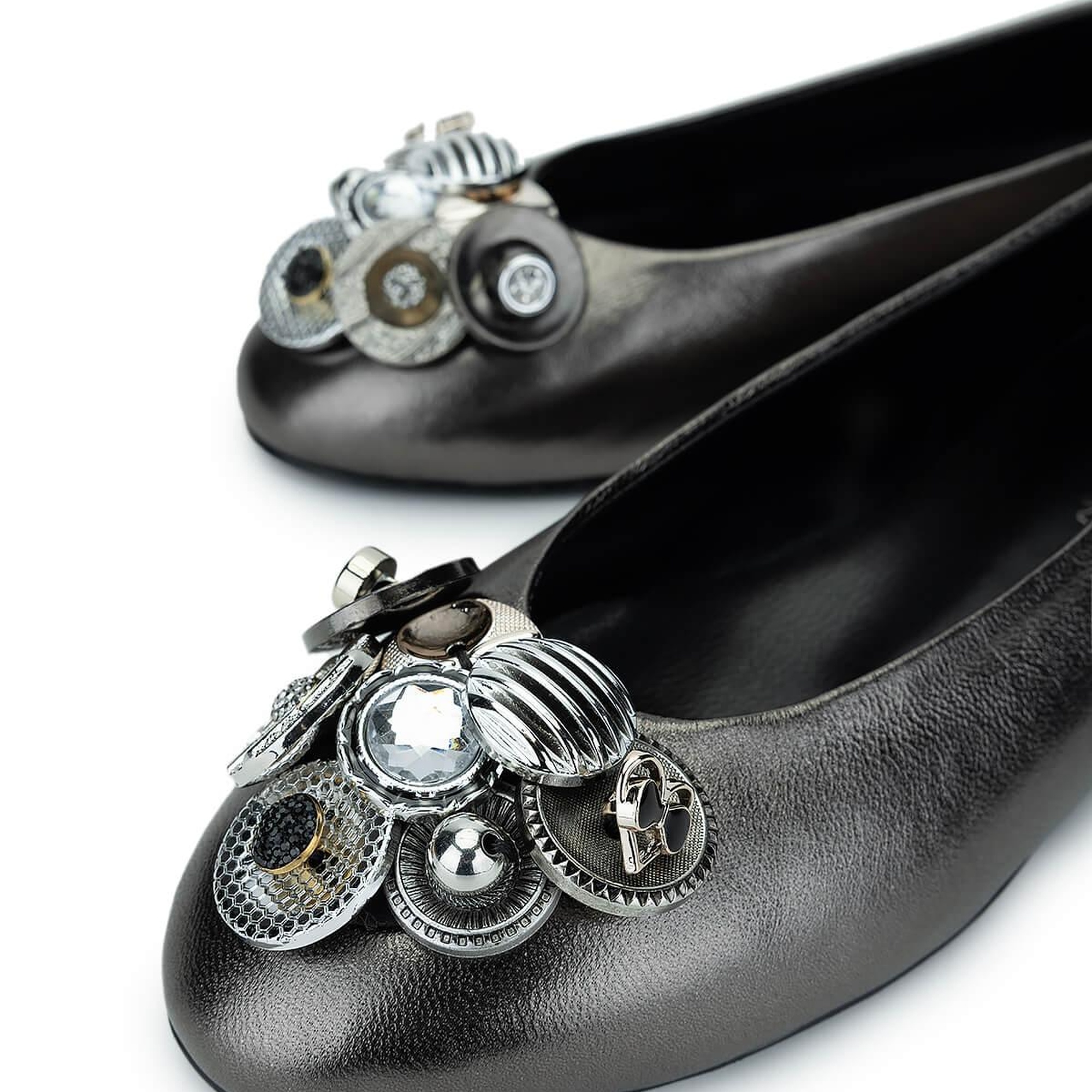 Tamer Tanca Kadın Hakiki Deri Gri Babet Ayakkabı