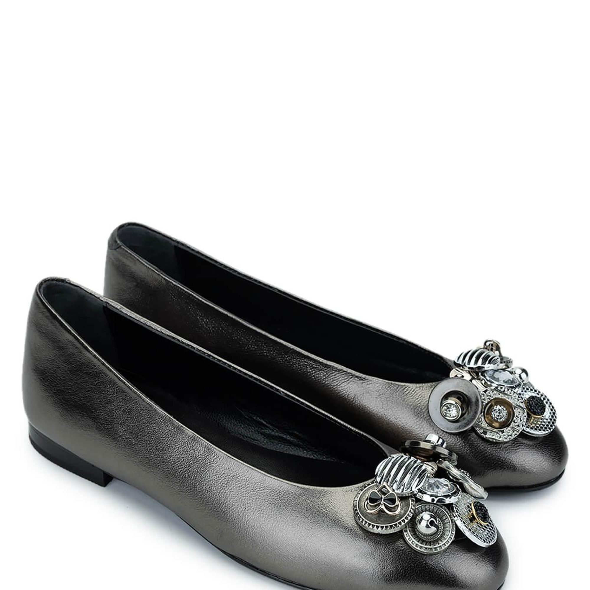 Tamer Tanca Kadın Hakiki Deri Gri Babet Ayakkabı