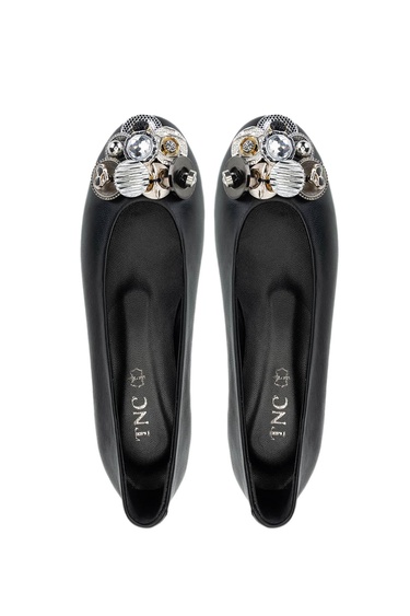  Tamer Tanca Kadın Hakiki Deri Siyah Babet Ayakkabı