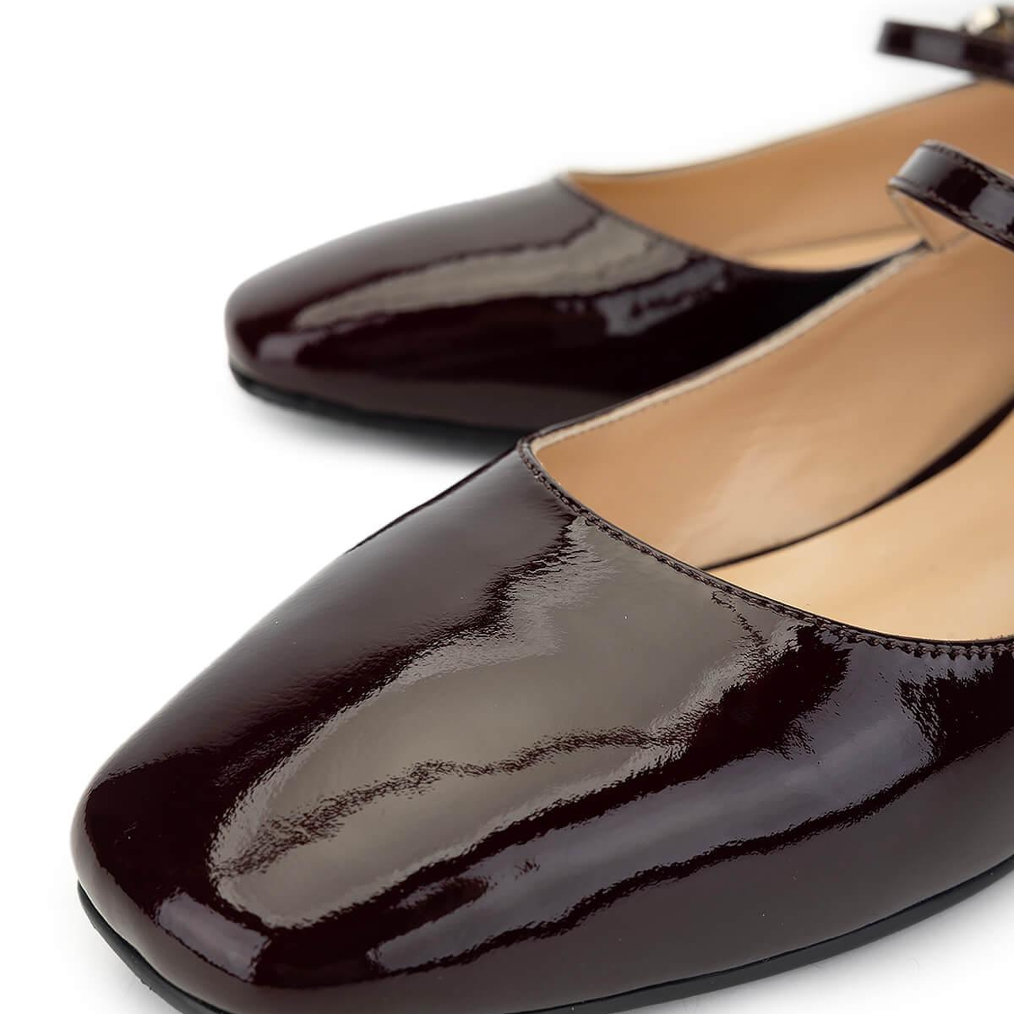 Tamer Tanca Kadın Hakiki Deri Bordo Rugan Babet Ayakkabı