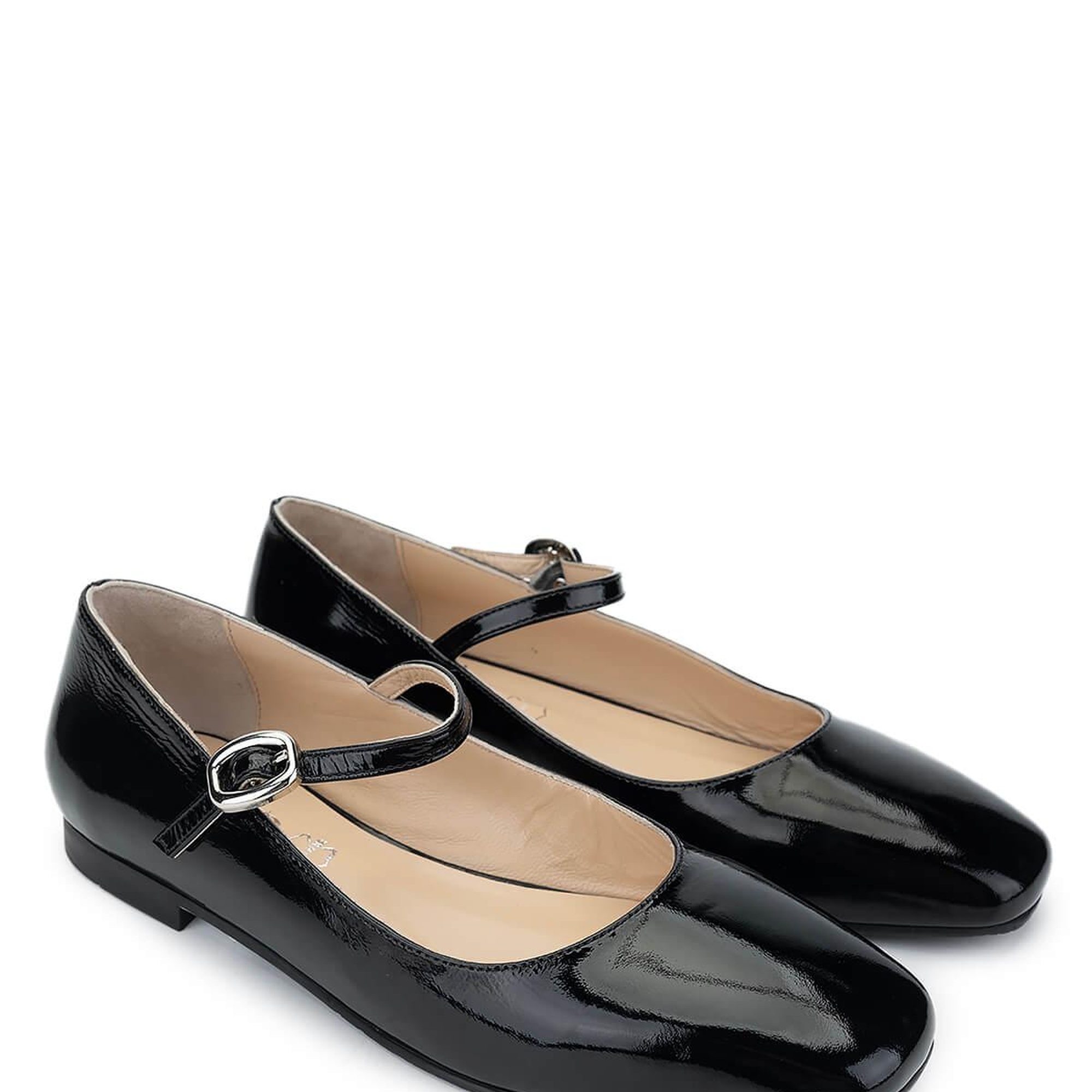 Tamer Tanca Kadın Hakiki Deri Siyah Rugan Babet Ayakkabı