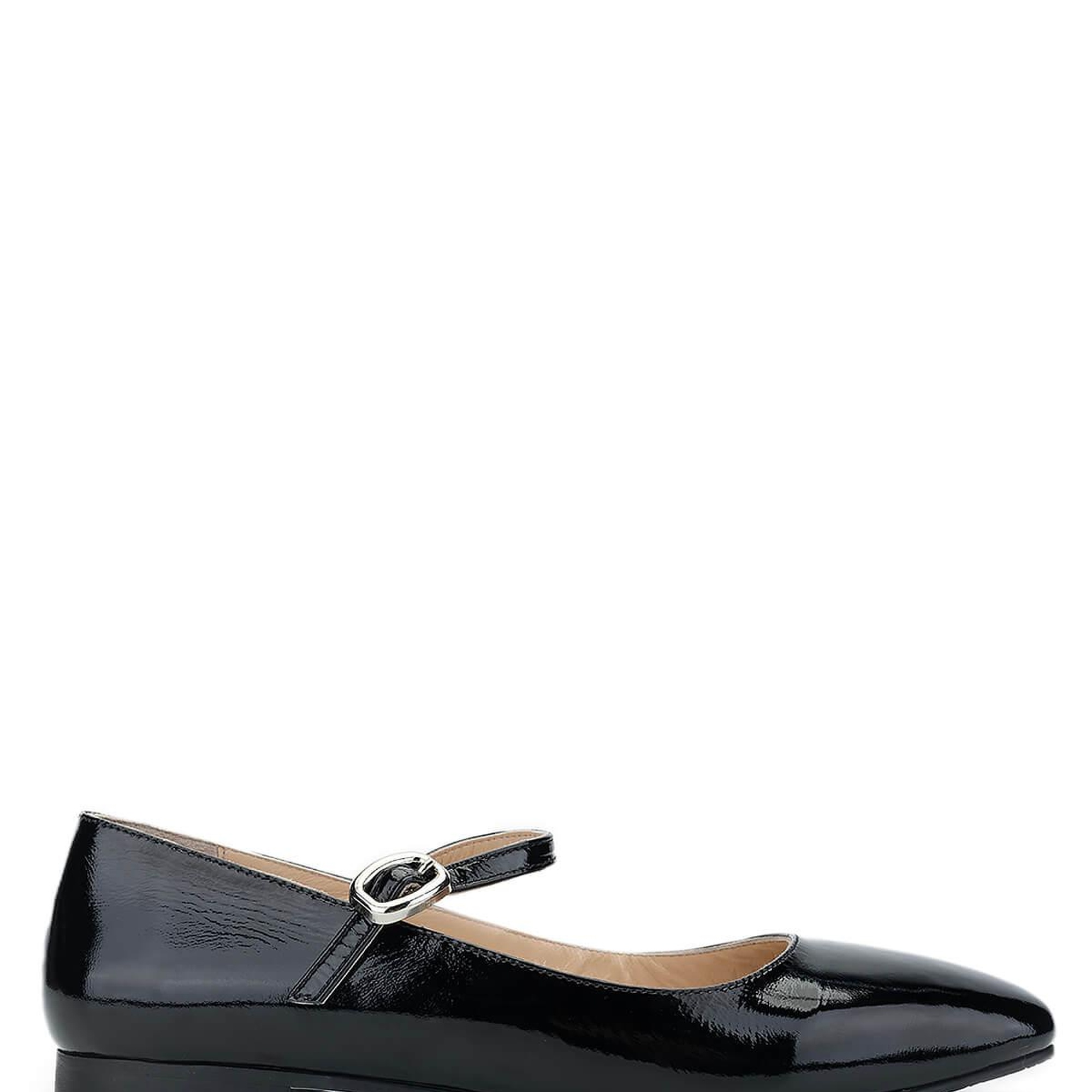 Tamer Tanca Kadın Hakiki Deri Siyah Rugan Babet Ayakkabı