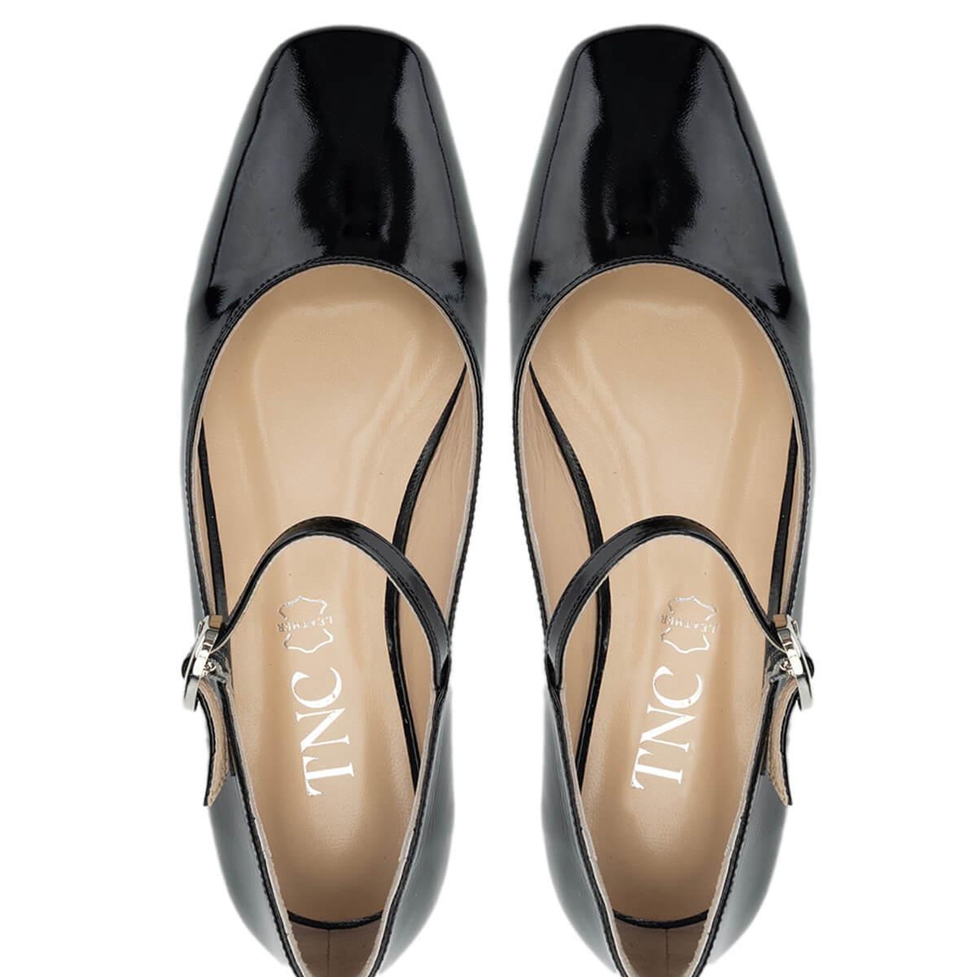 Tamer Tanca Kadın Hakiki Deri Siyah Rugan Babet Ayakkabı