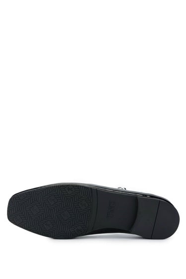  Tamer Tanca Kadın Hakiki Deri Siyah Rugan Babet Ayakkabı